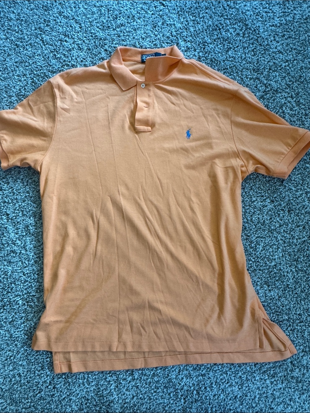 Ralph Lauren Men's Orange Polo with Blue Pony
